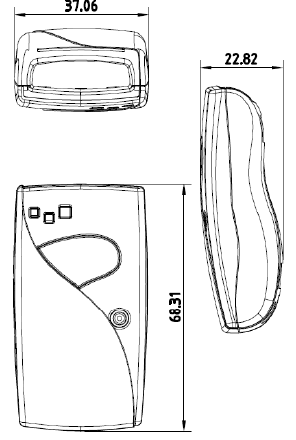 ちっちゃ~いデータコレクタ 豆っぴ 外形寸法図