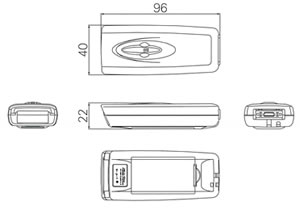 Bluetooth搭載ポータブルレーザスキャナOPL-2724｜外形寸法