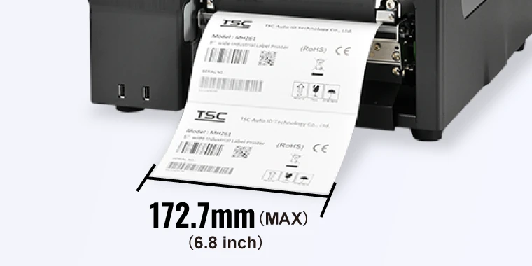 用紙幅6インチ（168mm）に対応