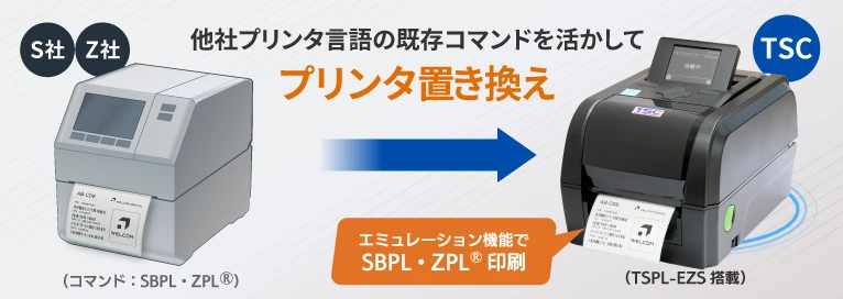 SBPL・ZPL®コマンド対応のTSCプリンタ一覧ページへ