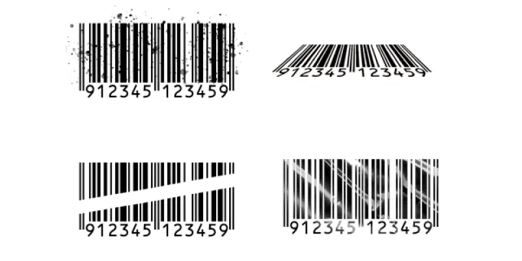 汚れ・かすれ・変形バーコード