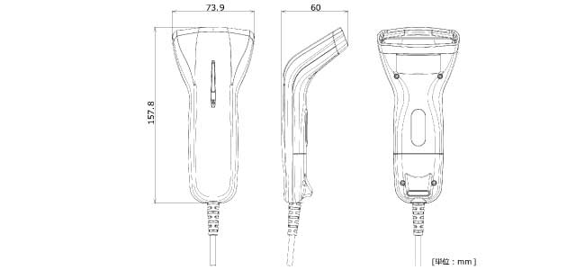 C-42 ハンドヘルドCCDスキャナ　寸法図