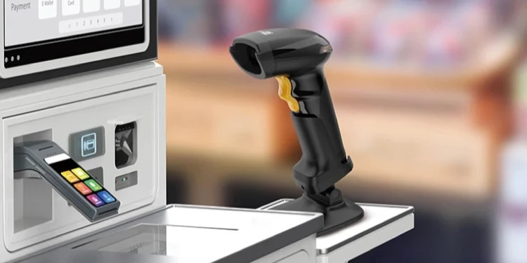 スタンド付属でハンズフリー運用に対応する MODEL 1264 コードリーダ