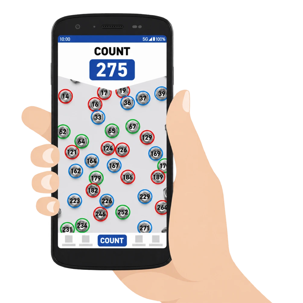 AirCount Edgeを使用するAndroid端末のカウント画面