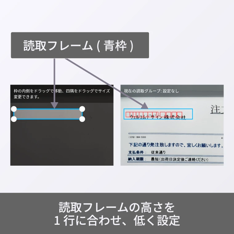 読取フレーム指定機能 Android用OCR AirOCR Edge