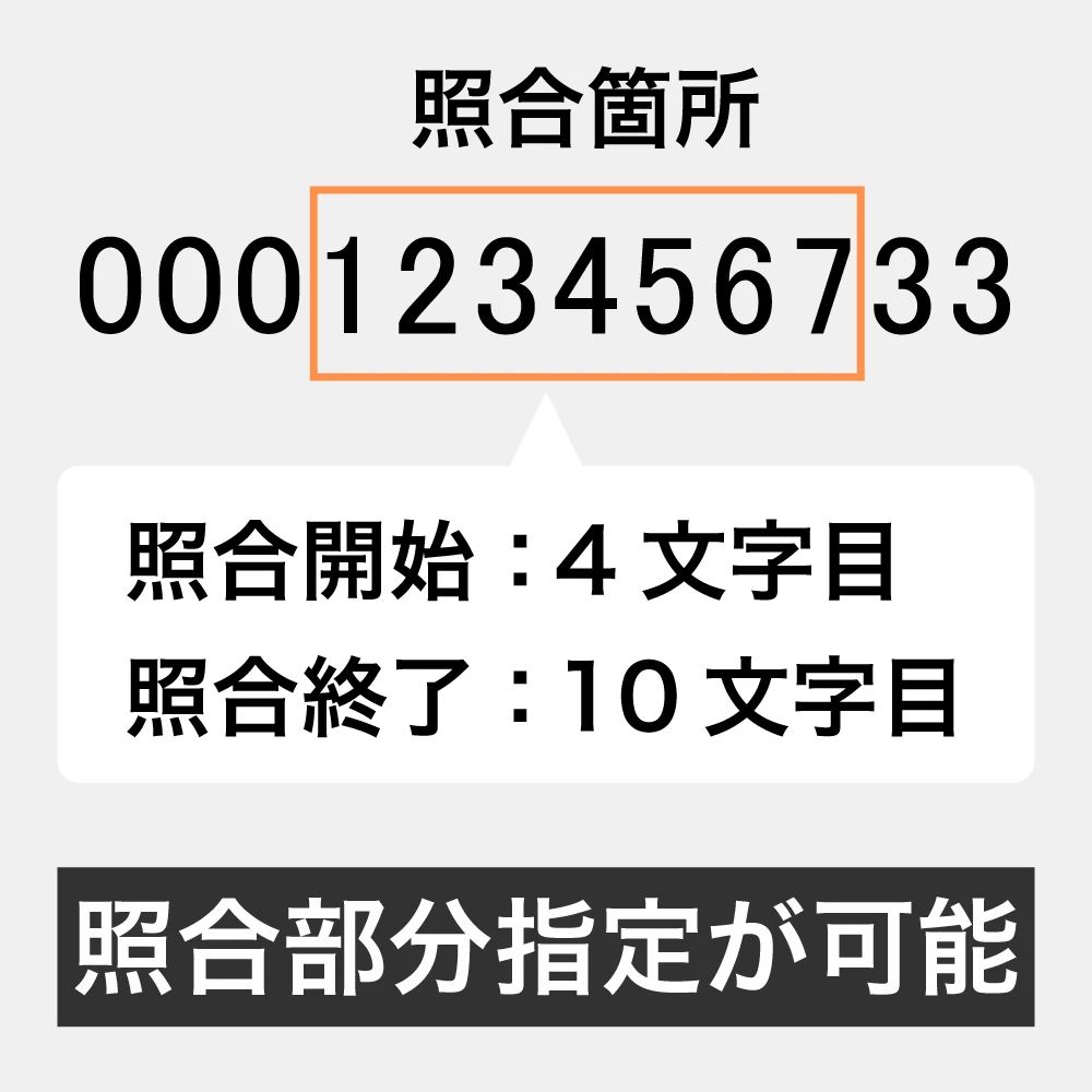 照合文字位置の指定