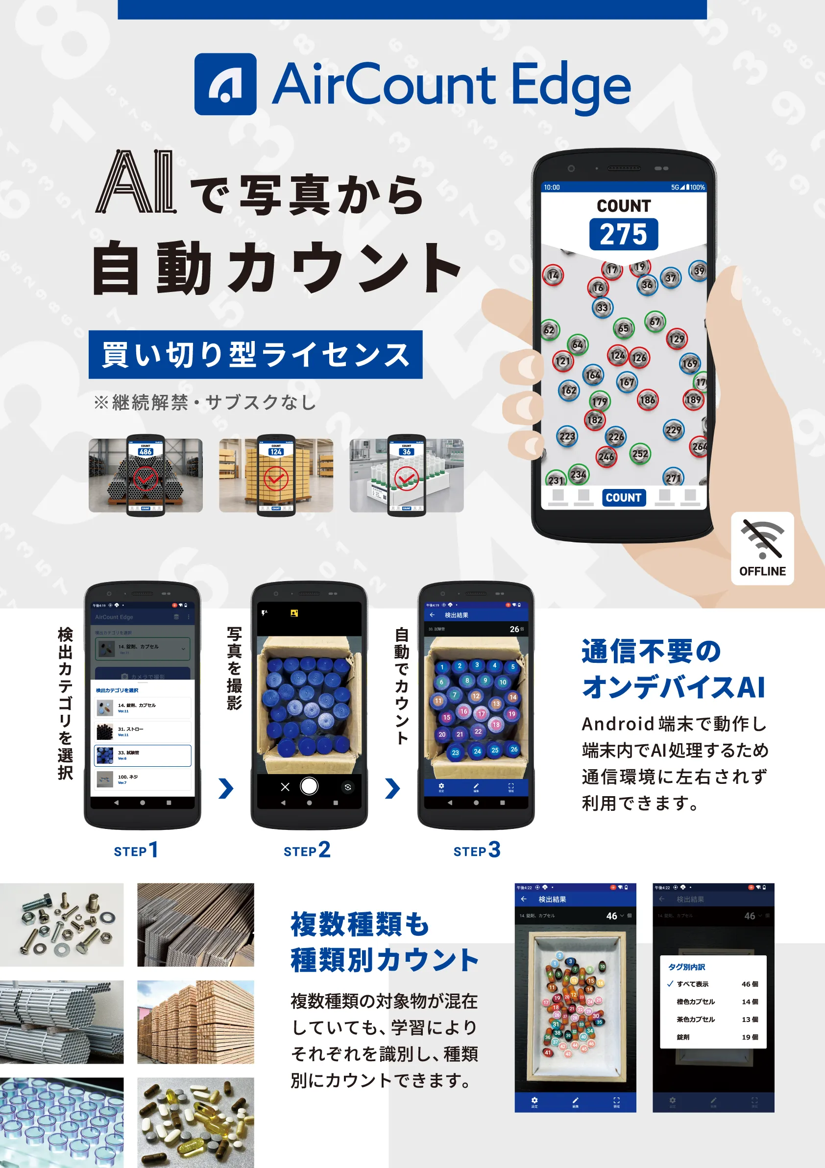AIで数えるアプリ AirCount Edge