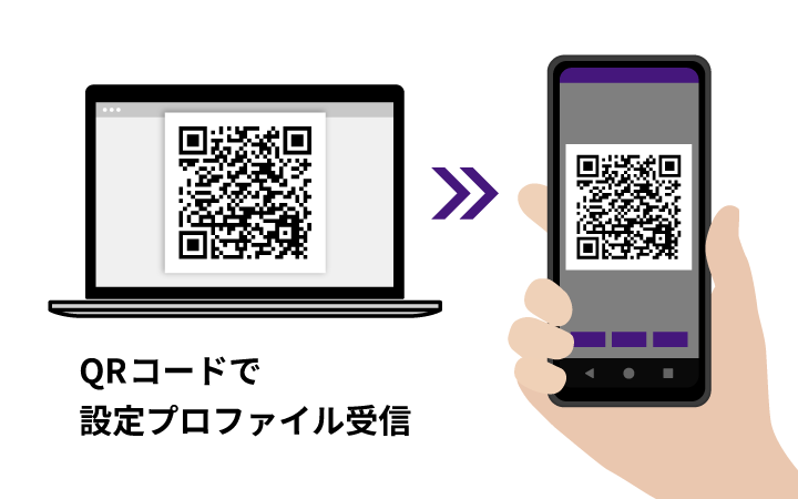 QR設定プロファイル受信